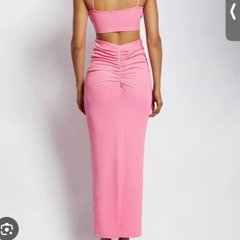 Meshki Vibrant Pink Skirt Set